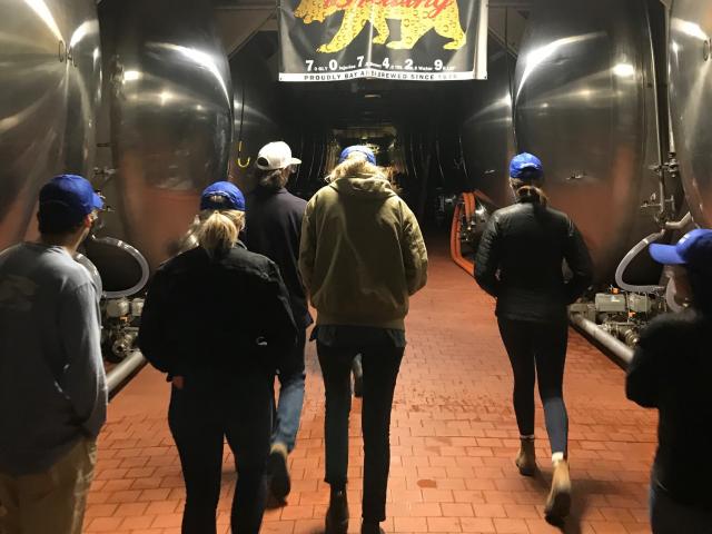 Students in Fairfield brewery