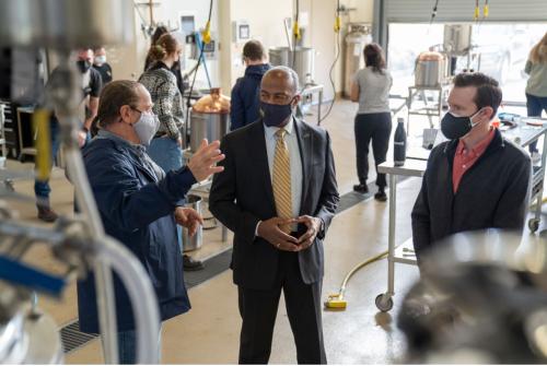 image of Chancellor with Fox & Simmons in brewery